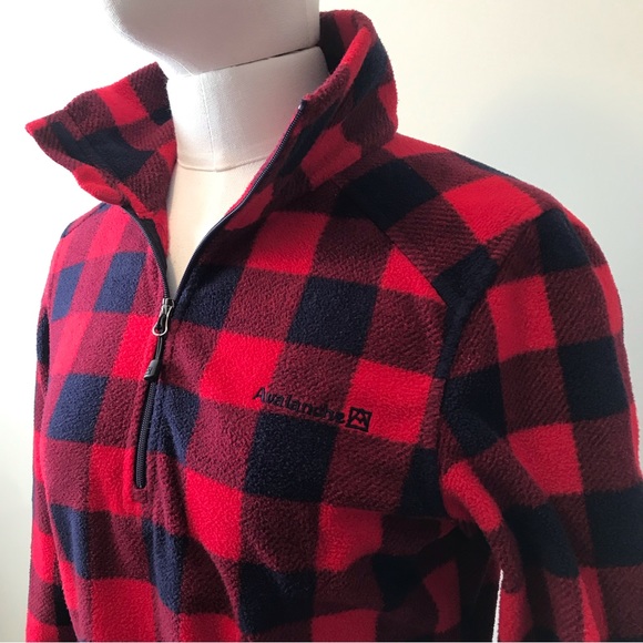 Avalanche Fleece 1/4 Zip Pullover Plaid Sweatshirt Layer - Picture 3 of 13